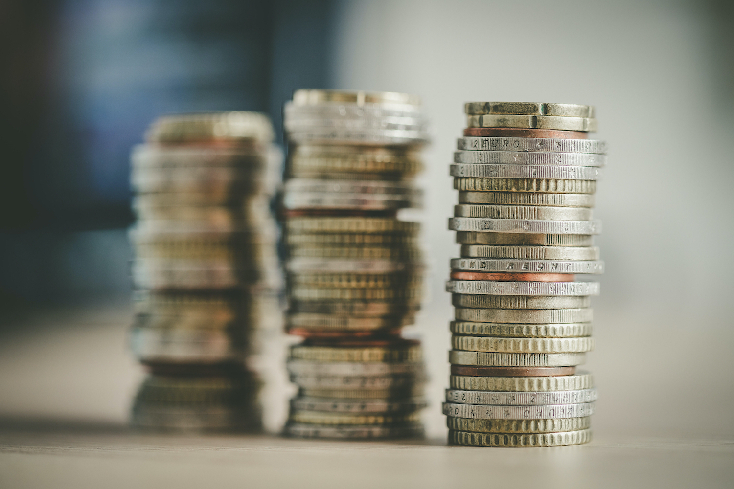 Coins,Stacked,On,Each,Other,,Close,Up,Picture,,Market,Crisis